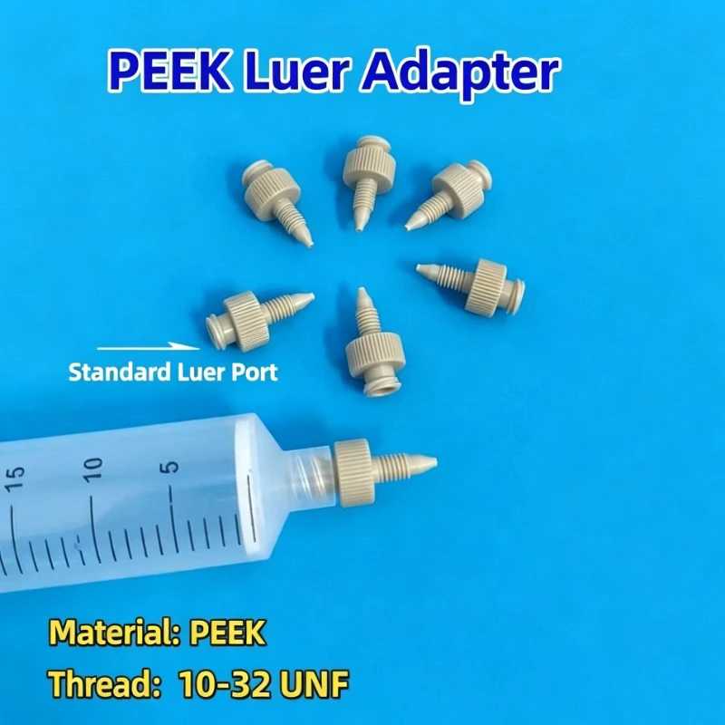 1/16 PEEK Manual Tightening Integrated Luer Adapter HPLC Column Tubing Ferrule Microfluidics AKTA Internal Thread Connector