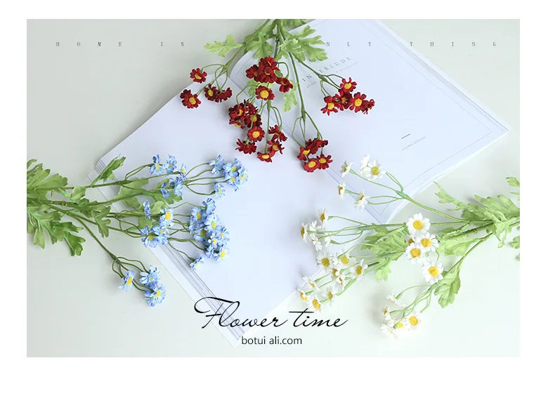 55CM Chamomile Artificial Flower Nordic Decoration Small Daisy Ornament Dining Table Small Fresh Silk Flower Flower Arrangement