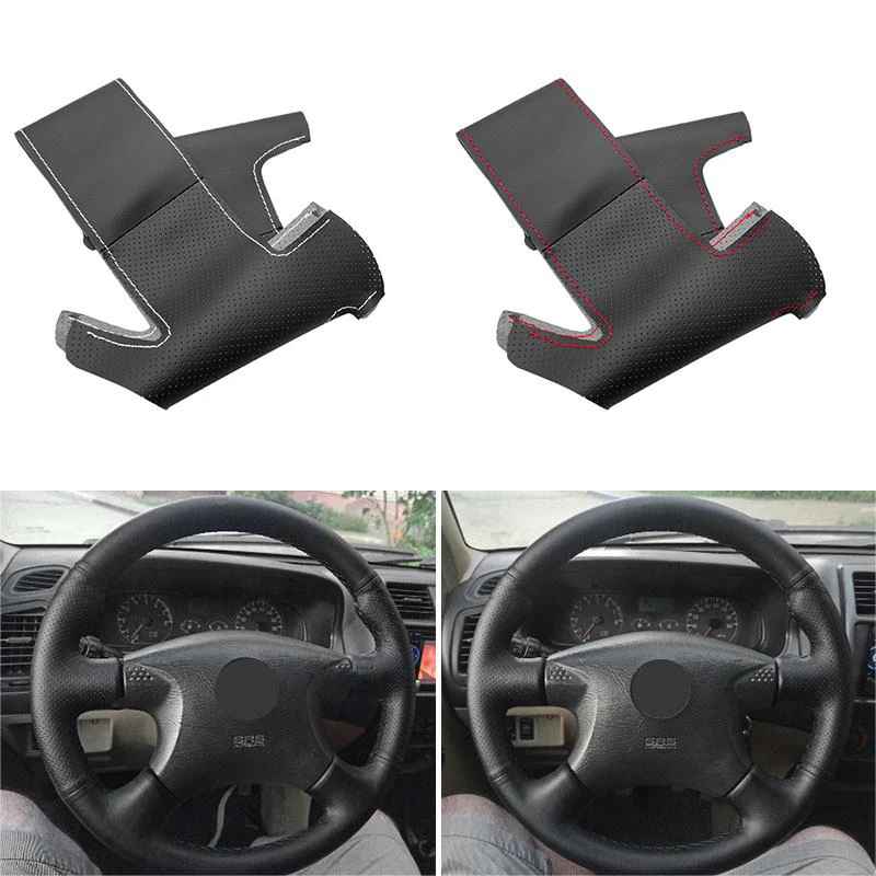 Hand-sew Perforated Leather Steering Wheel Cover Trim For Nissan Almera N16 X-Trail T30 Primera P12 Terrano 2 Pathfinder Paladin