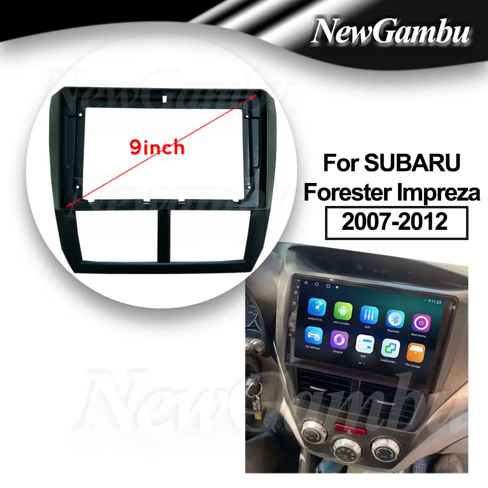 9 Inch Radio Fascia fit For SUBARU Forester Impreza 2007-2012 Frame DVD Player Install Surround Trim Panel Audio Frame Cover