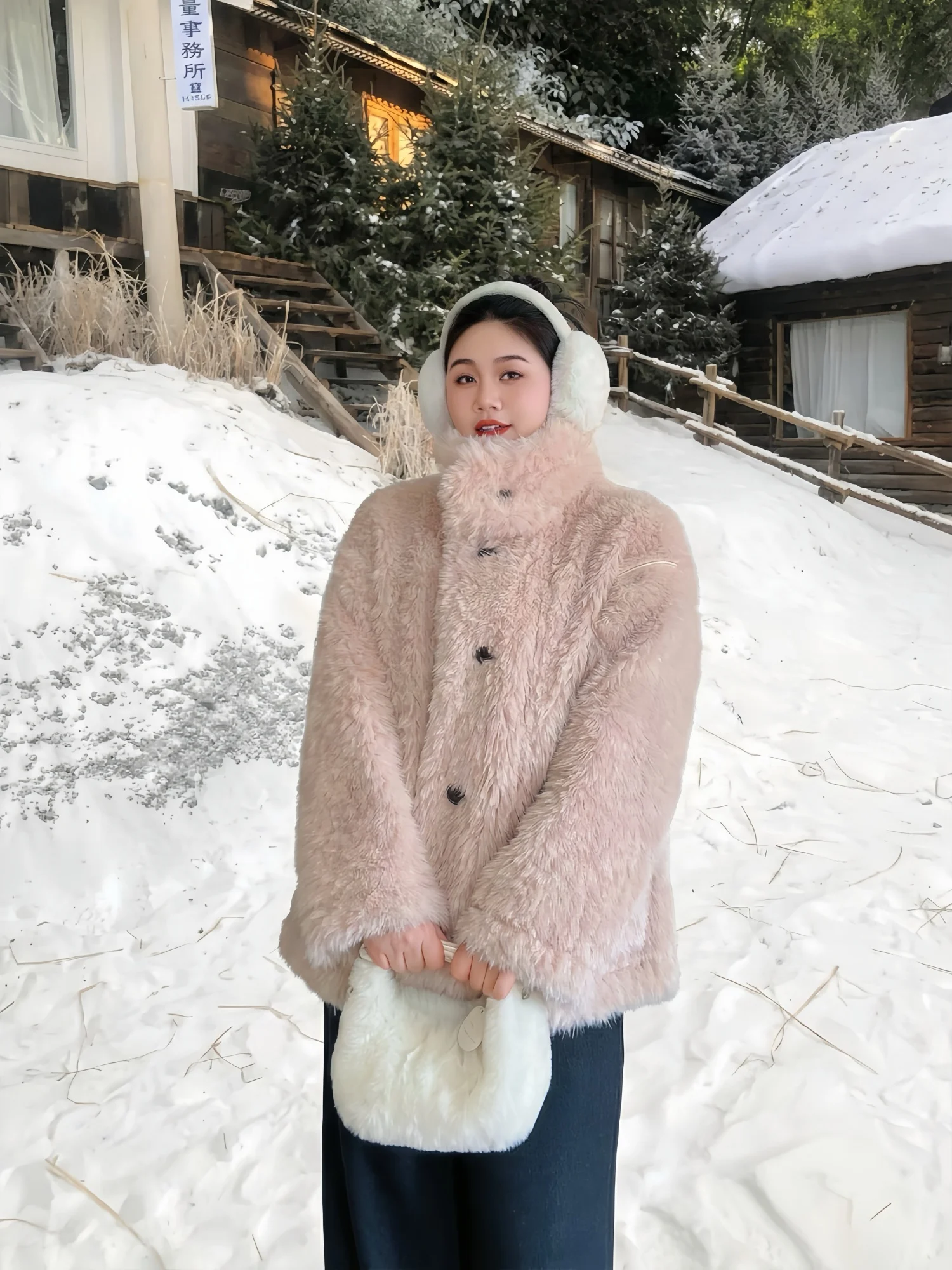

plus Size Women's Casual Fashion Fleece Lined Short Jacket Double Sided Wear Stand Collar Winter New Style Comfortable Top