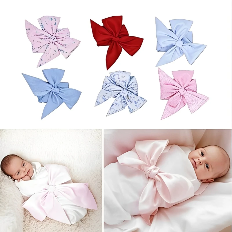 

Baby Wrap Decor Newborn Photography Props Plaid Striped Bow Wrap Accessories Polyester Fiber Plain Color Background Cloth Props