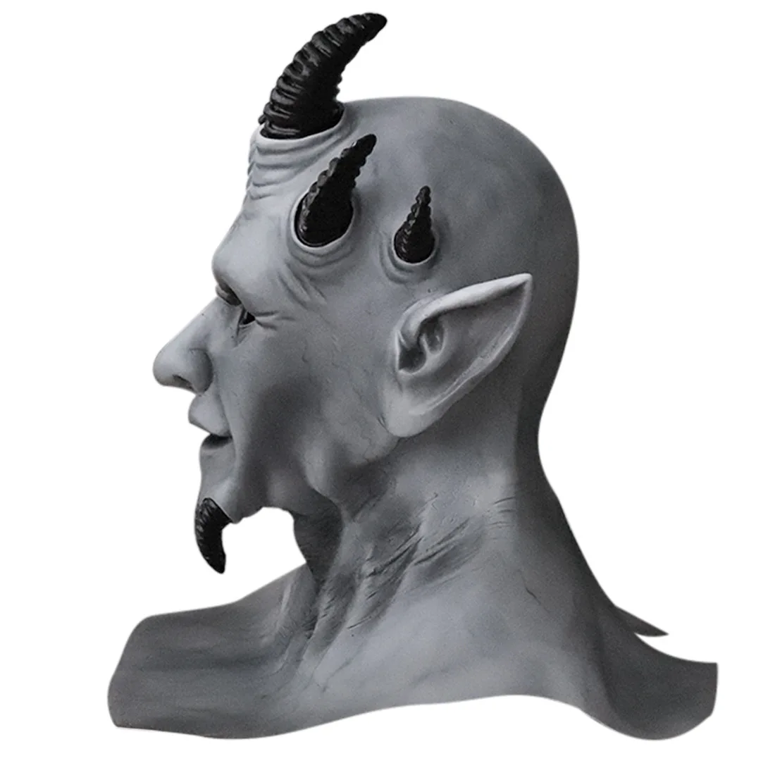 6-Eckige Dämonen-Teufel-Latexmaske Kopfbedeckung - Halloween-Grusel-Dekoration Gesichts-Horrormaske – Detail 5