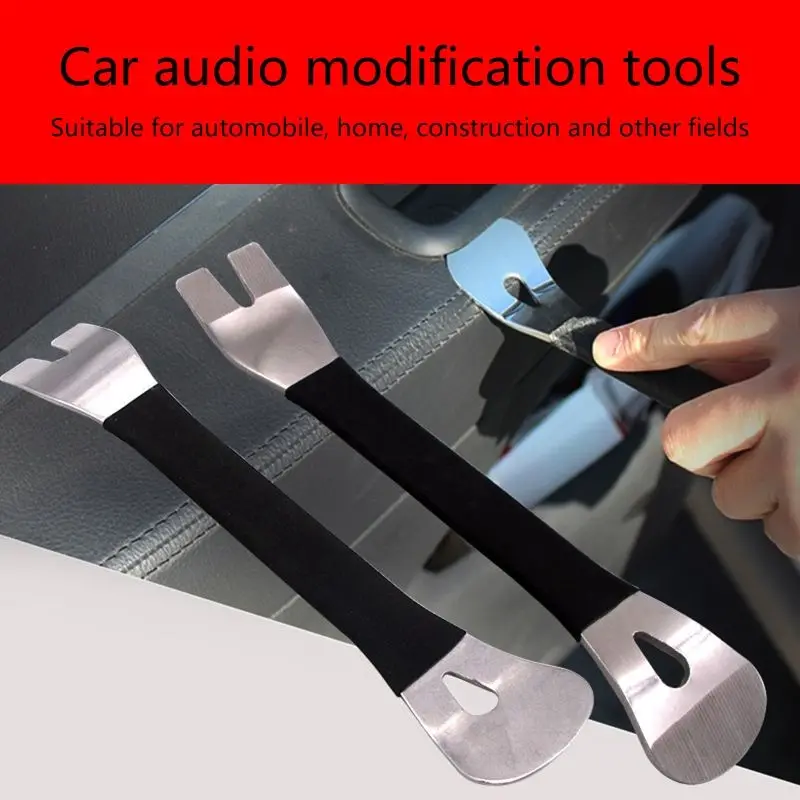 6Pcs Car Removal Tool Kits Car Door Clip Panel Trim Dash Auto Radio Metal Removal Pry Tool Automobile Interior Disassembly Tools