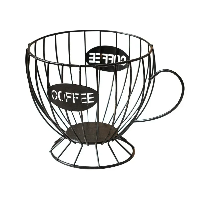 Metal Coffee Capsule Holder for Nespresso,20 Cups K Cup Pod Organizer,Bar Storage Box,Fruit Basket,Coffee Accessories