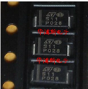 50個100% 元祖新PS1H100Aシルクスクリーン: S11 1A/100 12v smdショットキー · ダイオードsma/DO214AC