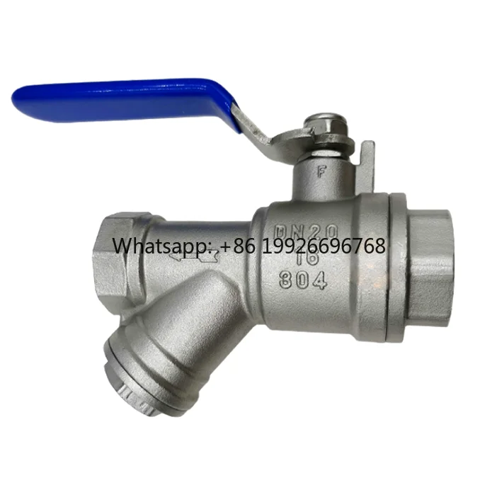 

TKFM Factory Manual Dn32 Stainless Steel 304 Y Type Filter Ball Valve with Strainer Dn25