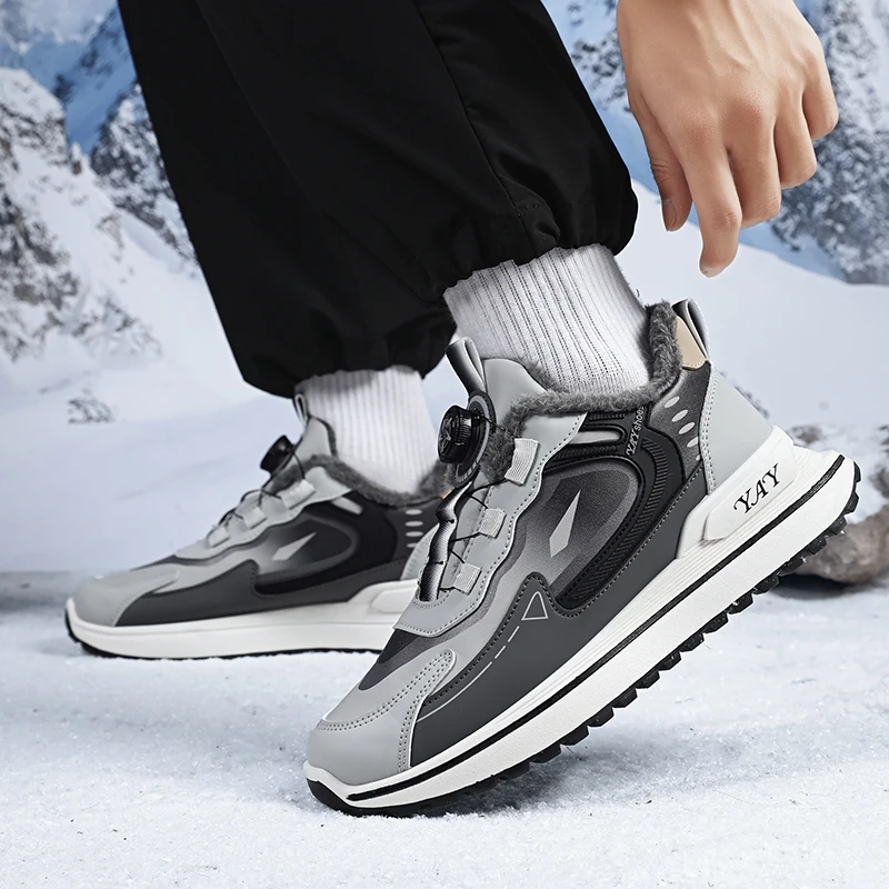 أحذية الأب الشتوية المبطنة بالصوف 2025 نموذج شعبي جديد مع مشبك دوار، أحذية رياضية للجري ممتصة للصدمات بنعال ناعمة #5