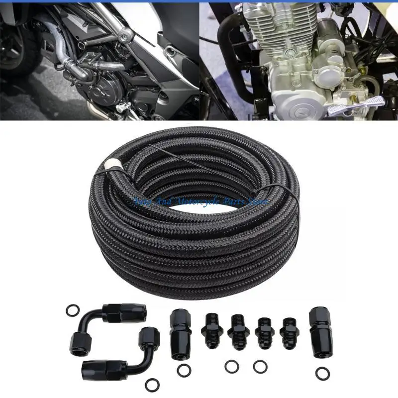 P9FD Automatikgetriebe Kühlerleitungen 6AN Schlauchleitung für 4L60E 4L65E Autozubehör 15Ft geflochtenes Kabel – Detail 4