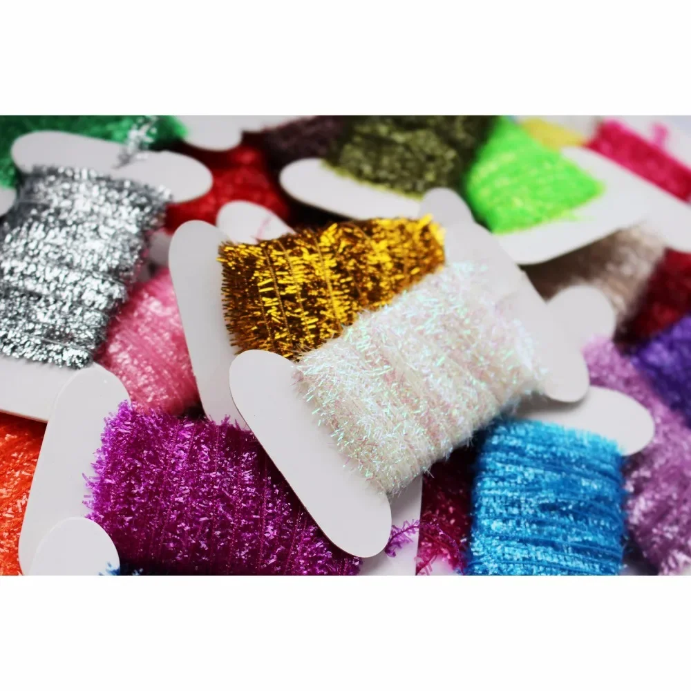 

Tigofly 24 Assorted Colors Tinsel Chenille Crystal Flash Line Nymph Streamers Lure Making Fly Tying Materials