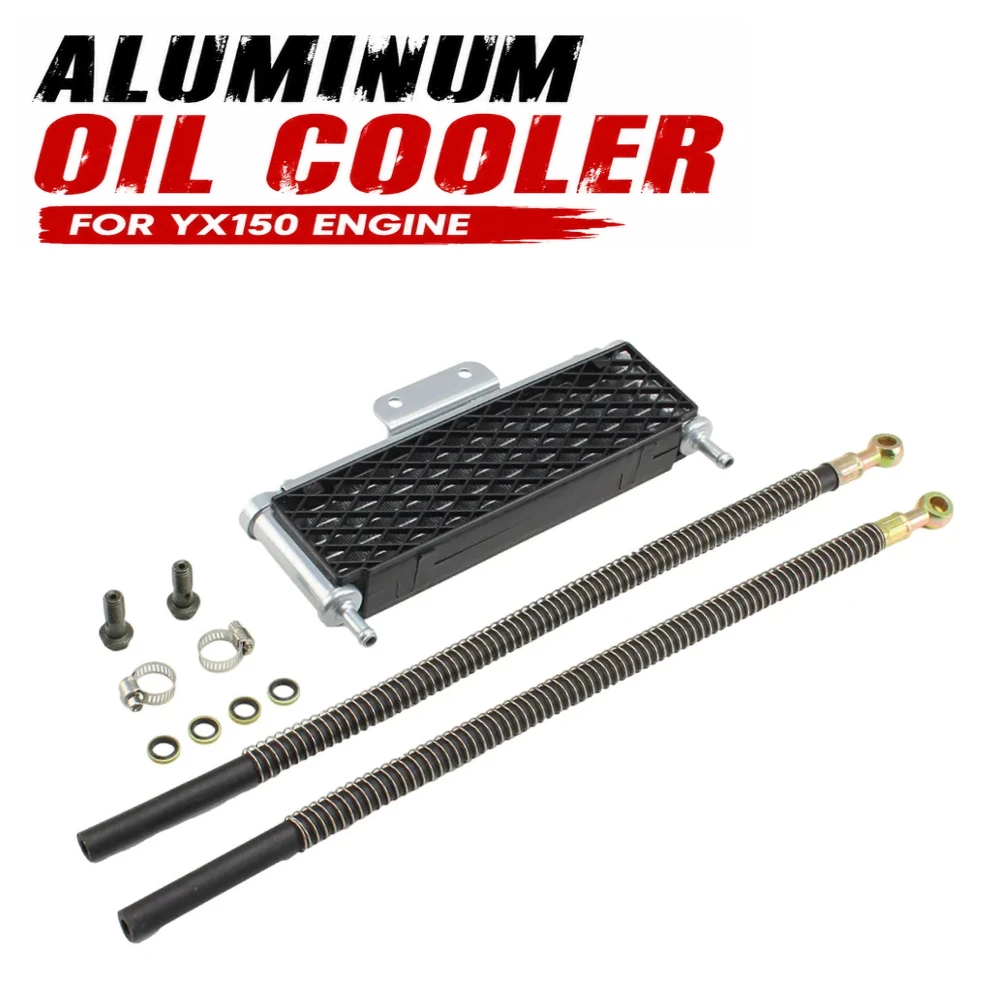 YX150 Oil Radiator Kit Aluminum Cooling Radiator With Hoses For YX140/150/160cc ZS140/Lifan140cc Off-Road Pit Dirt Bike ATV Part