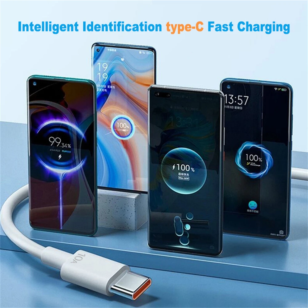 10A 120W Type C USB Cable Super Fast Charge For Huawei Mate 60 50 40 Xiaomi Samsung Honor 80 Quick Charger USB C Cable Data Cord