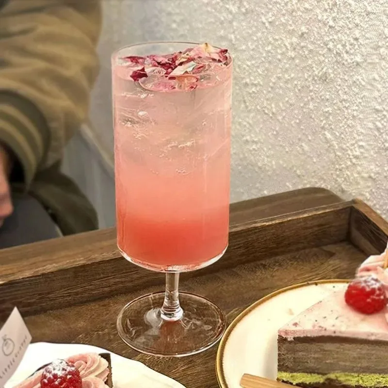 

【Best-selling】Wind Straight Tube Juice Cup Glass Cocktail Drink Cup Beverage Water Cup