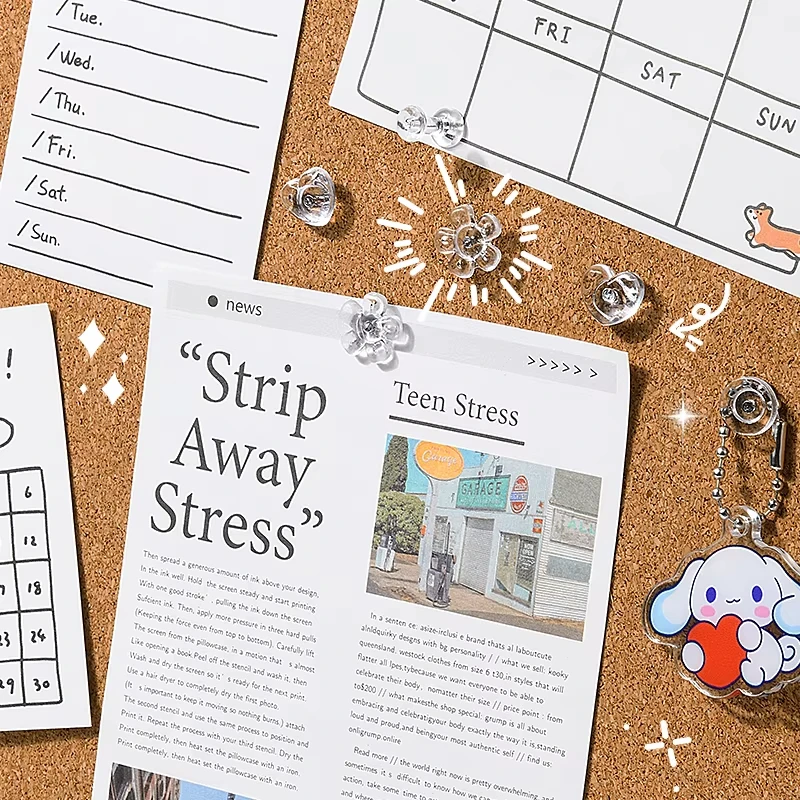 100 200 durchsichtige Reißzwecken, Kunststoff-Box-Set für Schulbedarf, Schreibwaren, Büro, Handwerk, Korktafel, Wand, langlebig, kreatives Geschenk-Werkzeug