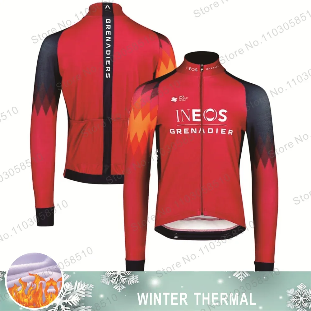 2023 Ineos Wielertrui Heren Fietsshirt Heren Winter Thermisch Fleece Grenadier Fietskleding Mtb Maillot Ciclismo