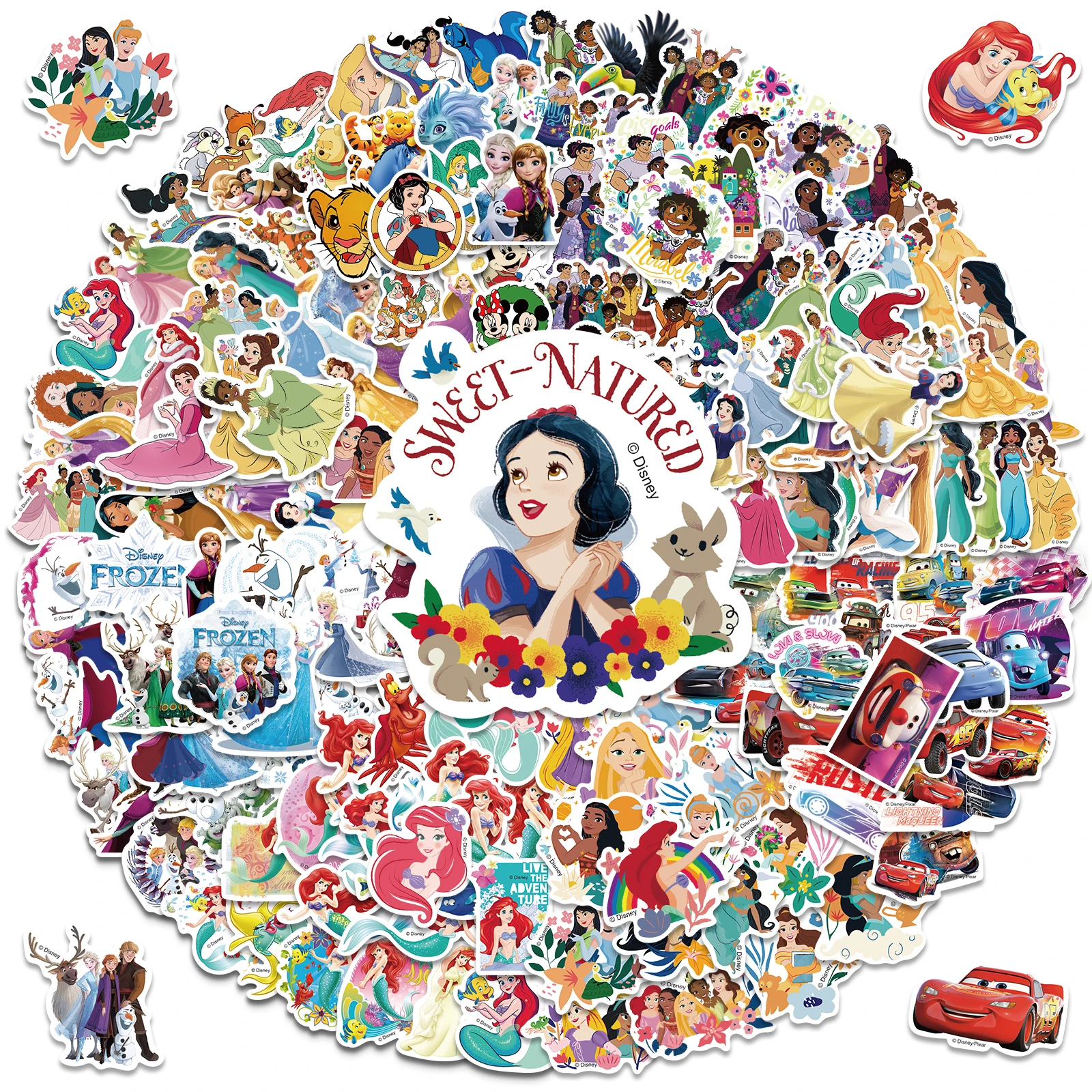 50pcs Disney Snow White Ariel Belle Princess Stickers Aesthetic Graffiti Decals For Kids Laptop Luggage Scrapbook Diary Sticker