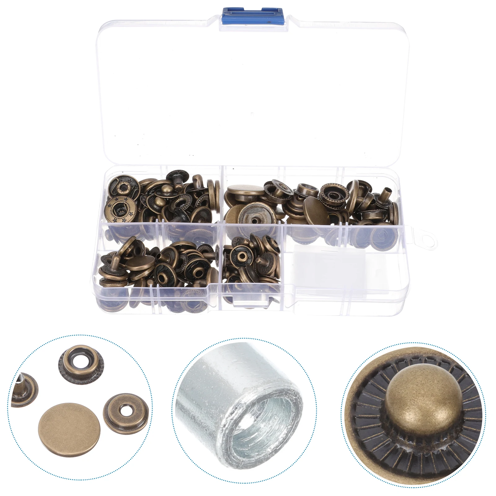 

40Sets Copper Snap Button Installation Tool Snap Fasteners Kit for Bags Clothes Jackets Belts DIY Sewing Projects
