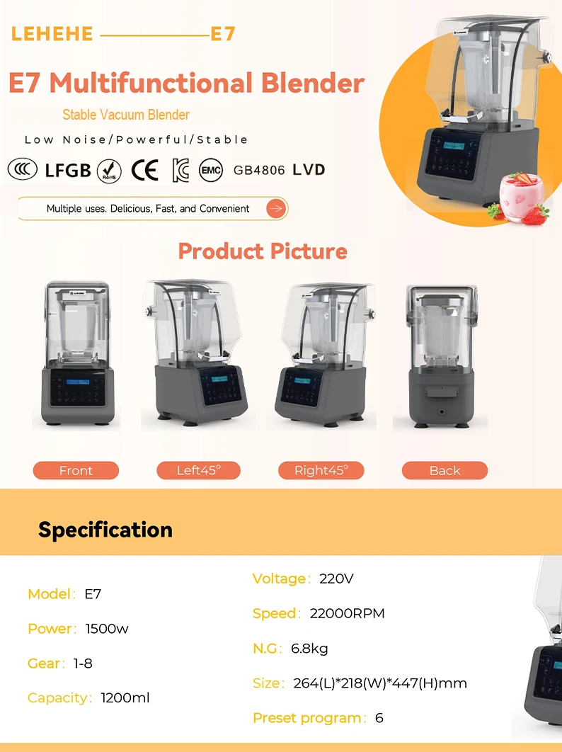 Commercial Professional Electric Blender Variable Speed 1200ml Capacity Plastic Container For Outdoor Use Fruit Smoothie Machine view 6