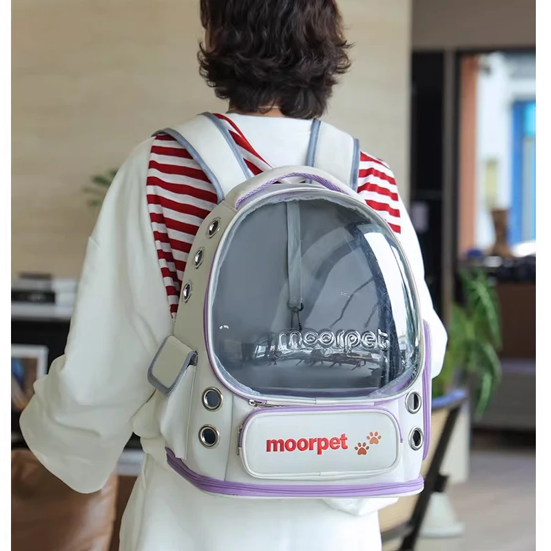 

Вместительная портативная сумка-переноска для кошек с дизайном «космическая капсула» для путешествий, рюкзак-переноска для животных на плечо, предотвращающий стресс, для удобной транспортировки на улице