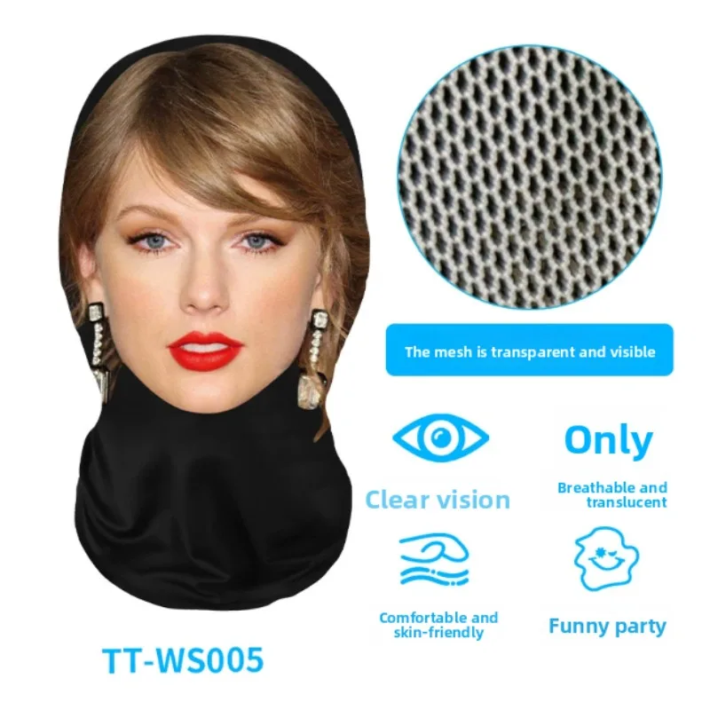 Drukowana 3D Pełna Maska na Twarz Elastyczna Siatka Unisex Cosplay Nakrycie Głowy Impreza Symulacja Kominiarka Kapelusz Nakrycie Głowy Oddychający Rekwizyt Nowość