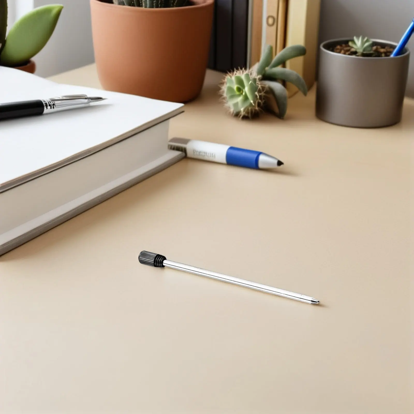 

12Pcs Standard Metal Ballpoint Pen Refill 7Cm Black Ink for Cross and Similar Pens Even Ink Flow Clear Writing All Paper