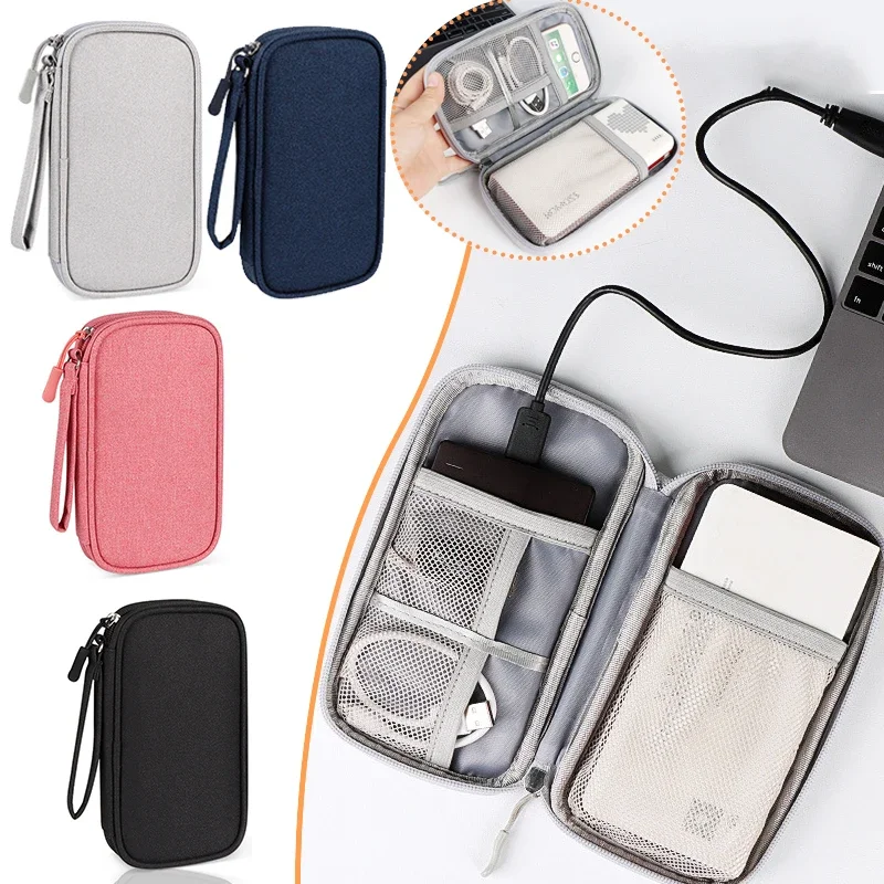 Portable Cable Organizer Waterproof Storage Bag for Power Bank Digital Cable Case Earphone Oxford Cloth Earphone Holder Case