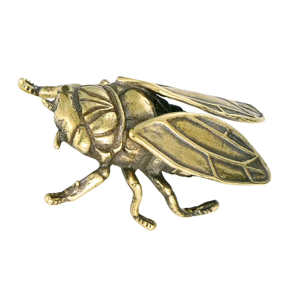

Bronze Cicada Ornaments Exquisite Brass Insect Statue Desktop Decor Office Animals Tabletop Adornment Home Gifts