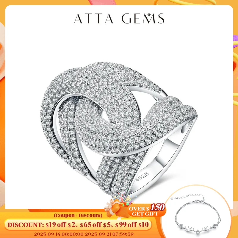 

ATTAGEMS Design D Color Moissanite Ring for Women Man 925 Sterling Silver Diamond Test Pass Anniversary Rings Original Jewelry