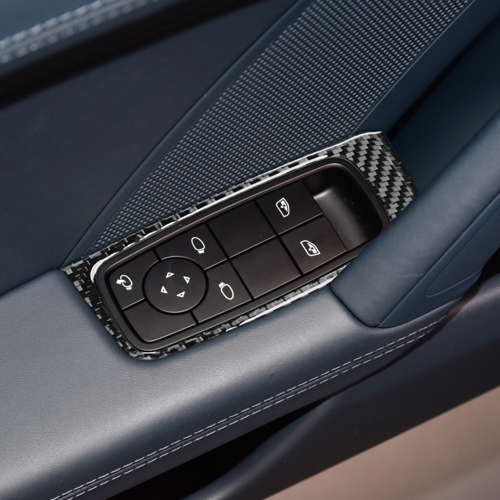 

Carbon Fiber Window Control Lifting Panel Car Accessories Interior Cover Trim Modified Sticker For Porsche 911 992 2019—2024