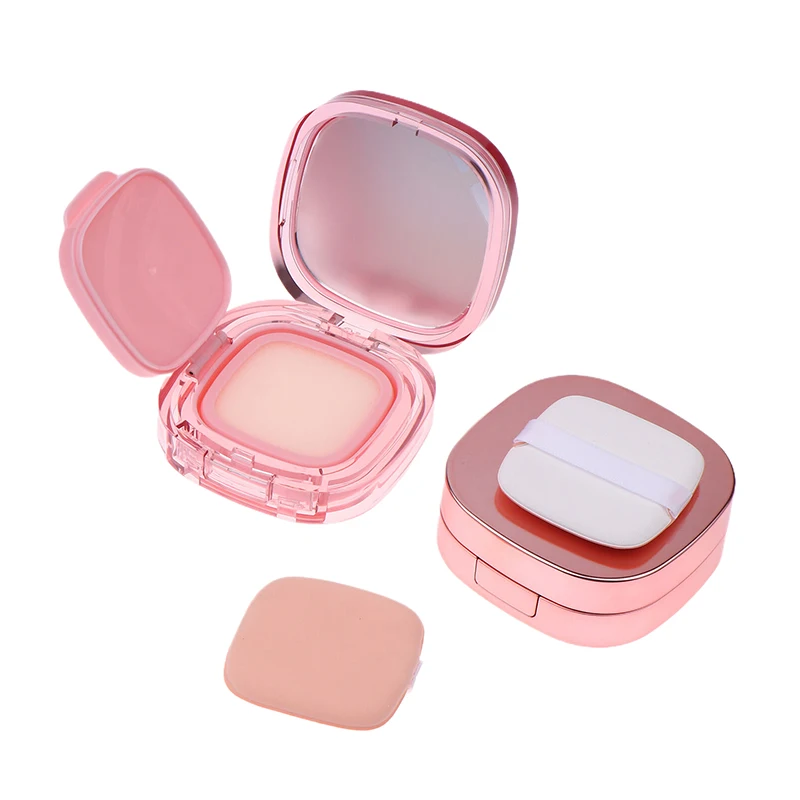 Vierkante lege luchtkussen bladerdeegdoos draagbare cosmetische make-up case container met poeder spons spiegel voor BB Cream Foundation Diy