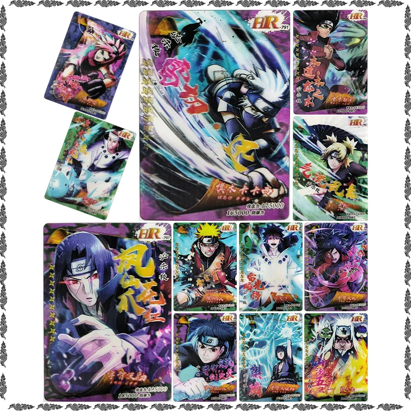 Anime NARUTO Rare Haruno Sakura Jiraiya Sasuke Kakashi Shisui Senju Hashirama Itachi Game HR Collectible Cards Birthday Toy Gift