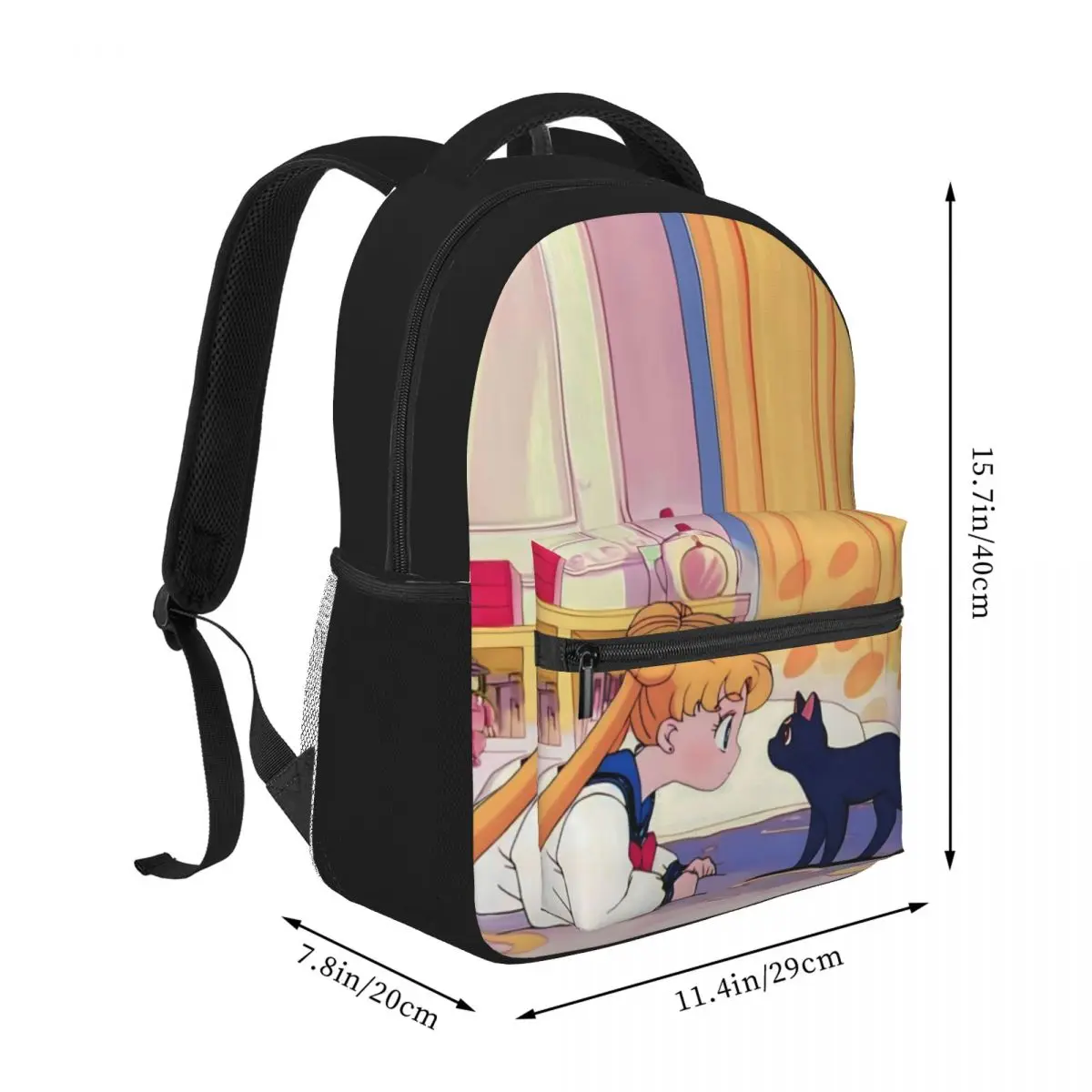 Hermosa chica-sailor-luna marca de moda mochila escolar de dibujos animados para niños mochila para niños y niñas lindo bolso de dos hombros niños 16 pulgadas