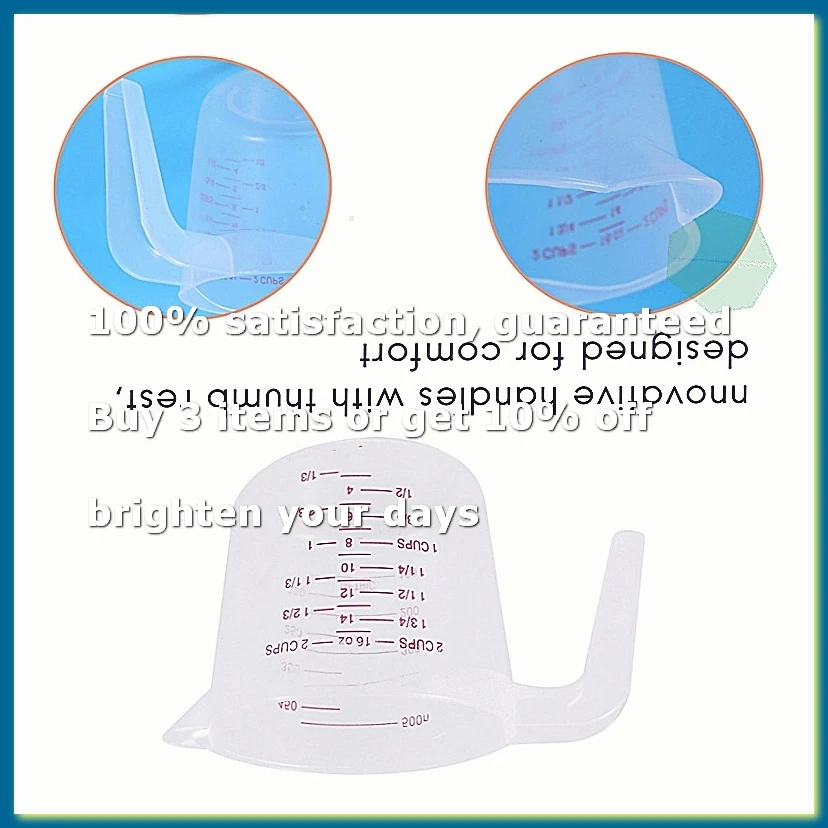 3pc Plastic Measuring Jug Set Large 4 Cup, 2 Cup and 1 Cup Capacity Free