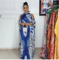 Free Style African National Characteristics Classic Pattern Chiffon Off-the-shoulder Stand-up Collar  Plus Size Dresses