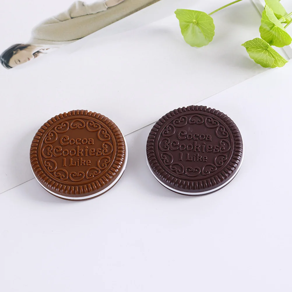 

Light Coffee Chocolate Cookies Compact Pocket Makeup Mirror Mini Portable Chic Gift for Women Mini Pocket Mirror