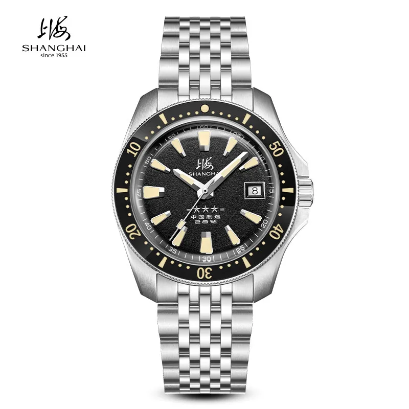 

Shanghai Watch 300M Dive Men's Automatic Mechanical Wristwatch Ceramic Bezel Waterproof Luminous Calendar Military Watches S5200