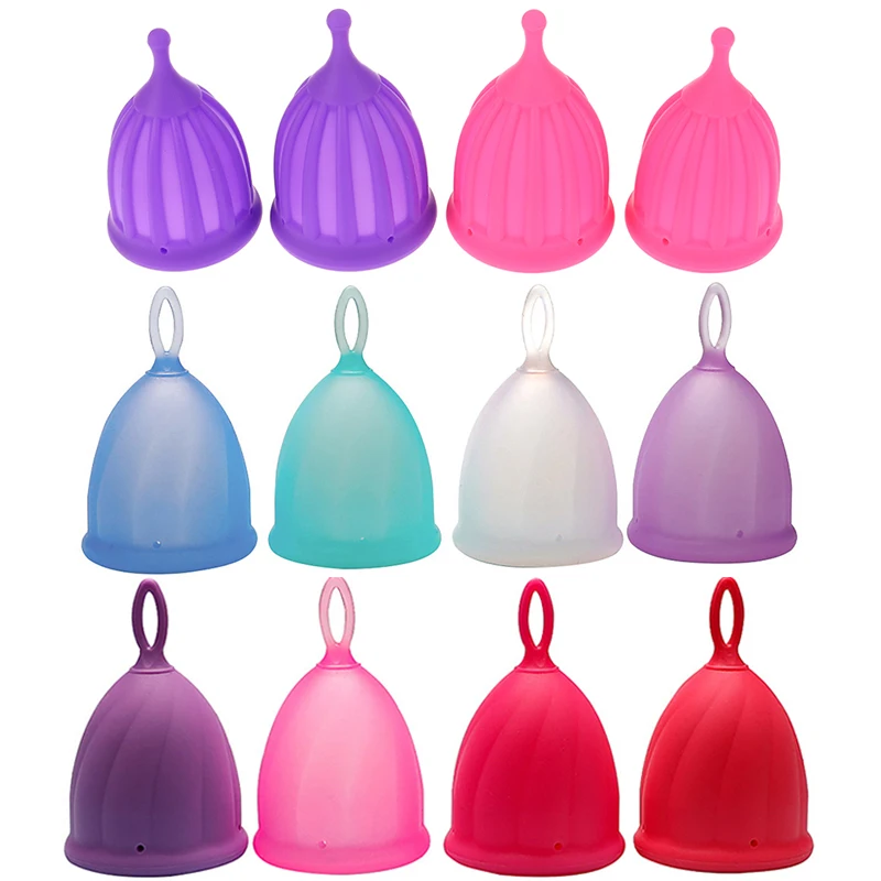 1pc Menstrual Cup Hygiener Period For Women Menstruatie Cup Silicone Mestrual Cup Anti-Lateral Leakage Menstrual Cup 2 Sizes