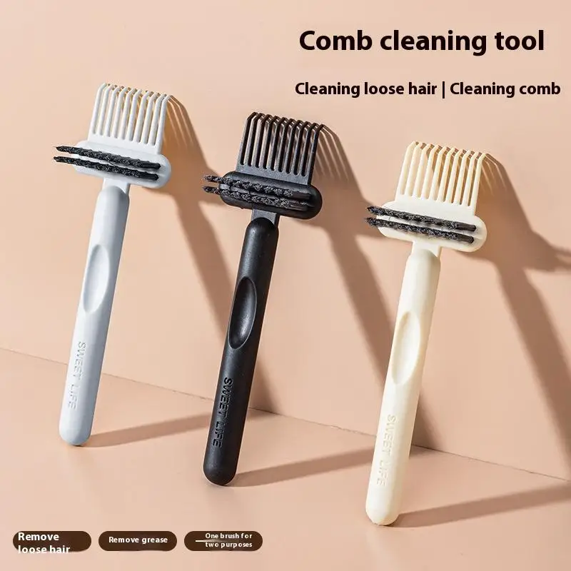

.2 In 1 Hair Brush Comb Cleaning Brush Cleaner Rake Comb Embedded Tool Hair Dirt Remover For Removing Hair Dust Home Salon Use