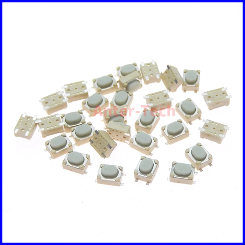 50pcs/lot SMT 3x4x2.5MM 4PIN Tactile Tact Push Button Micro Switch G75 Self-reset Car Remote Control Switch