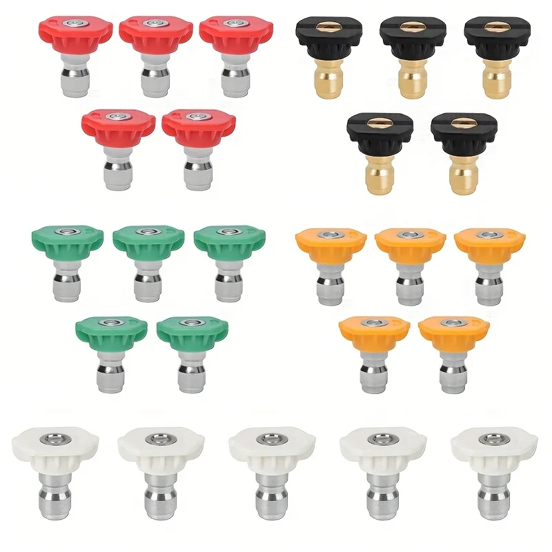 5 Pcs Pressure Washer Nozzle Tips Kit, Universal 1/4 Inch Quick Connect Fittings,Heavy Duty Spray Nozzles for Household