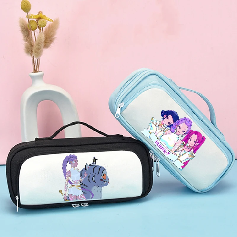 

KPop Demon Hunter Pencil Case Large Capacity Stationery Storage Bag Cartoon Anime Pattern Pencil Case Children's Birthday Gift