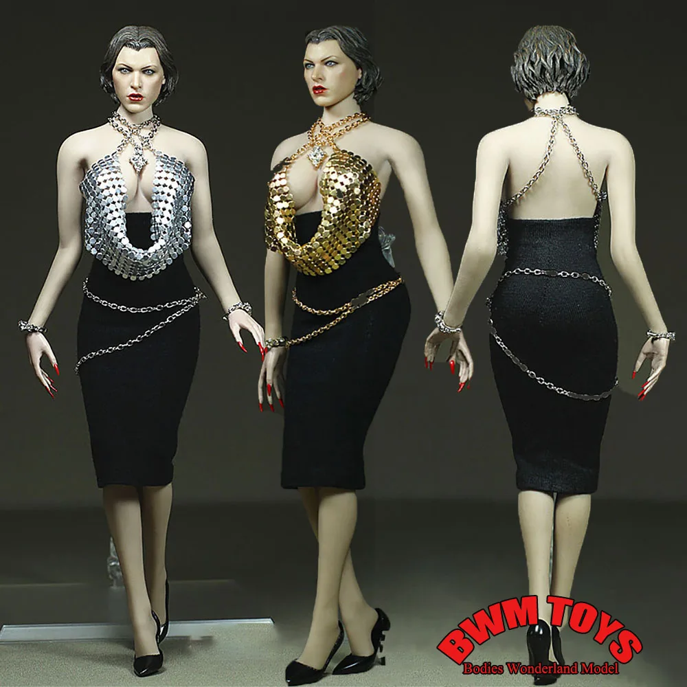 Corset en métal personnalisé pour femme, jupe courte aux hanches, modèle JOSet à la taille, corps de figurine féminine, 12 ", 1/6, 3 pièces par ensemble