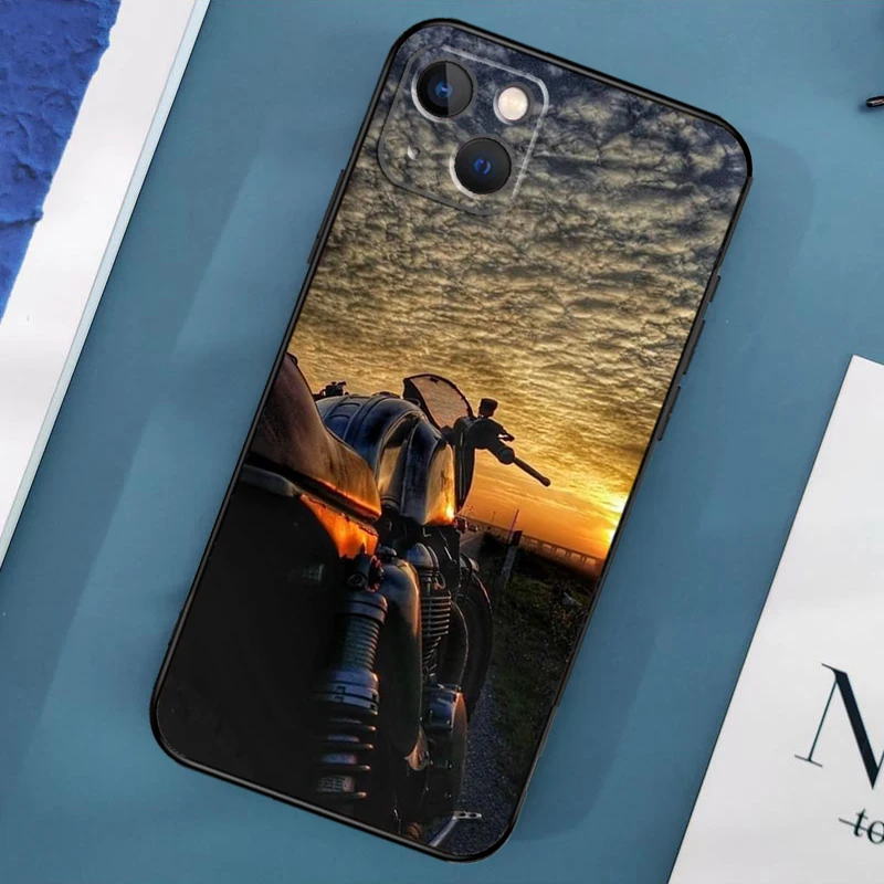 Vintage Motorcycle Case For iPhone 16 15 14 13 12 11 Pro Max XS X XR Plus 12 13 Mini Cover Shell