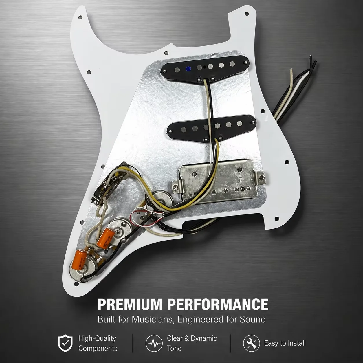 Vintage SSH Loaded ST Pickguard Pre‑wired Electric Guitar Pickups Set Alnico 5 Neck 6.5K Middle 6.5K Bridge 8.5K Tortoise Shell