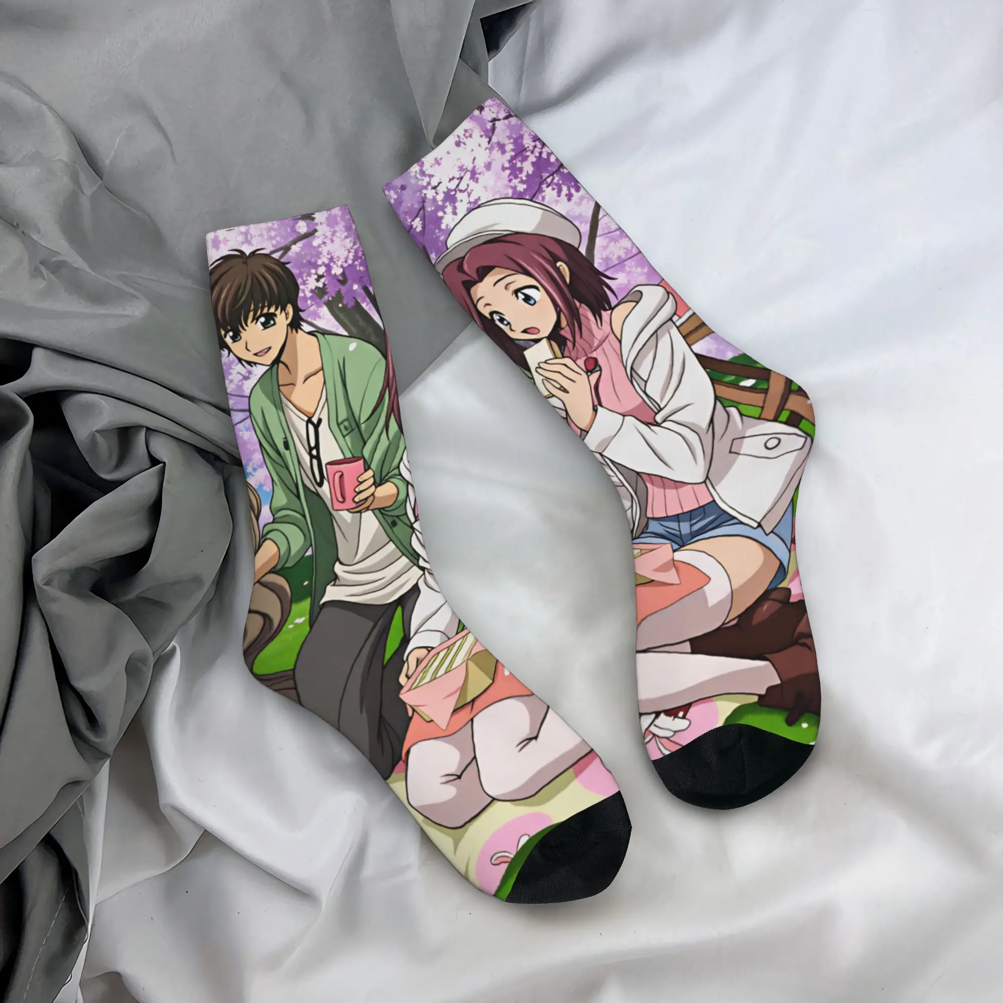 Code Geass Lelouch of the Rebellion Mens Crew Socks Unisex Novelty Anime Spring Summer Autumn Winter Dress Socks