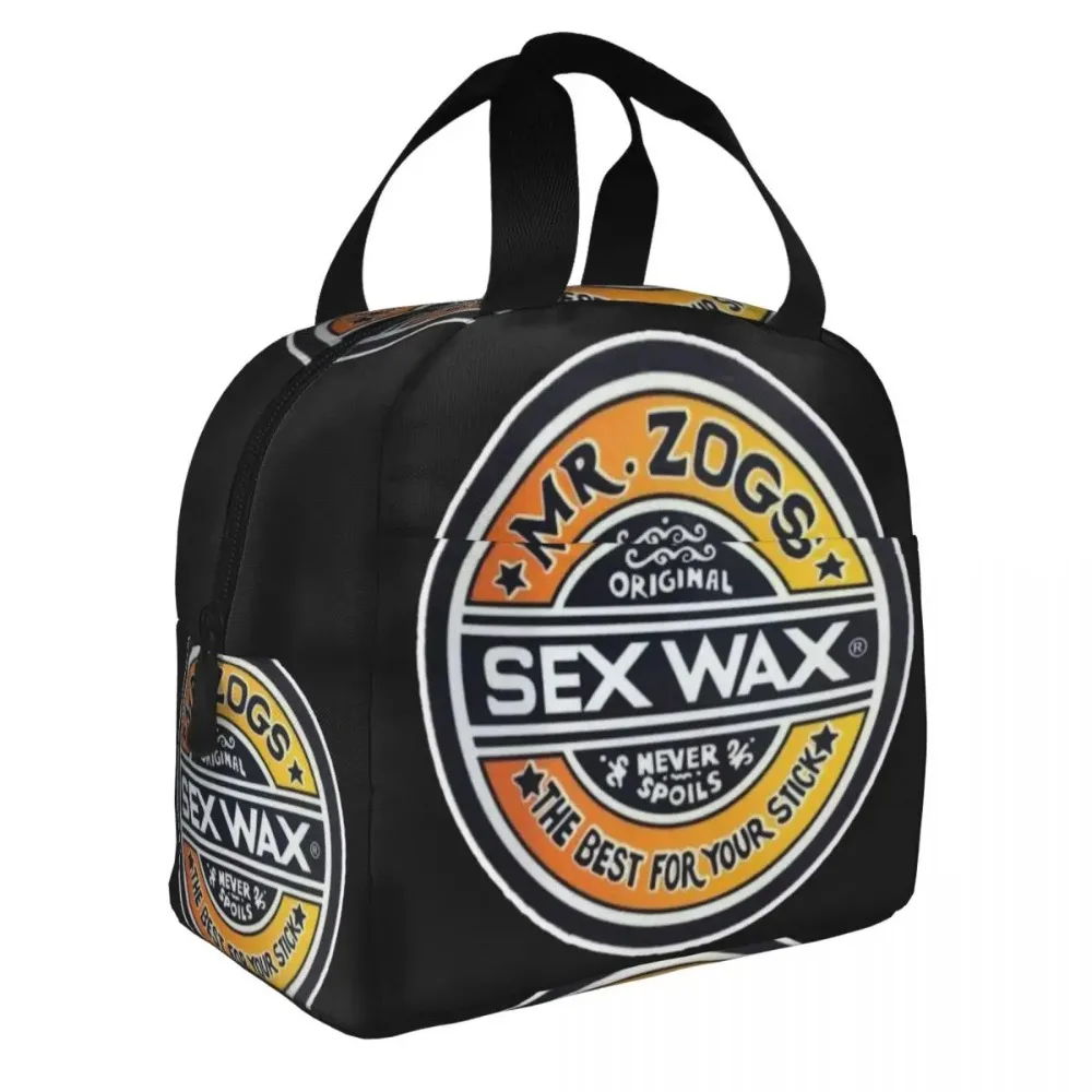 Custom Mr Zogs Surfing Sex Wax Insulated Lunch Bag for Camping Travel Waterproof Thermal Cooler Bento Box Women Kids