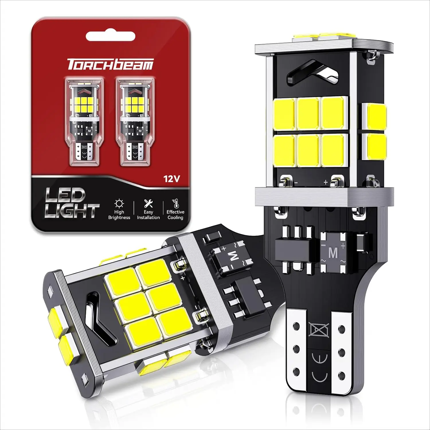 

921 LED Bulb Reverse Light 500% Brighter T15 LED Bulb CAN-BUS for 906 W16W 922 912 921 Bulbs Replacement Reverse Light Bulb Back