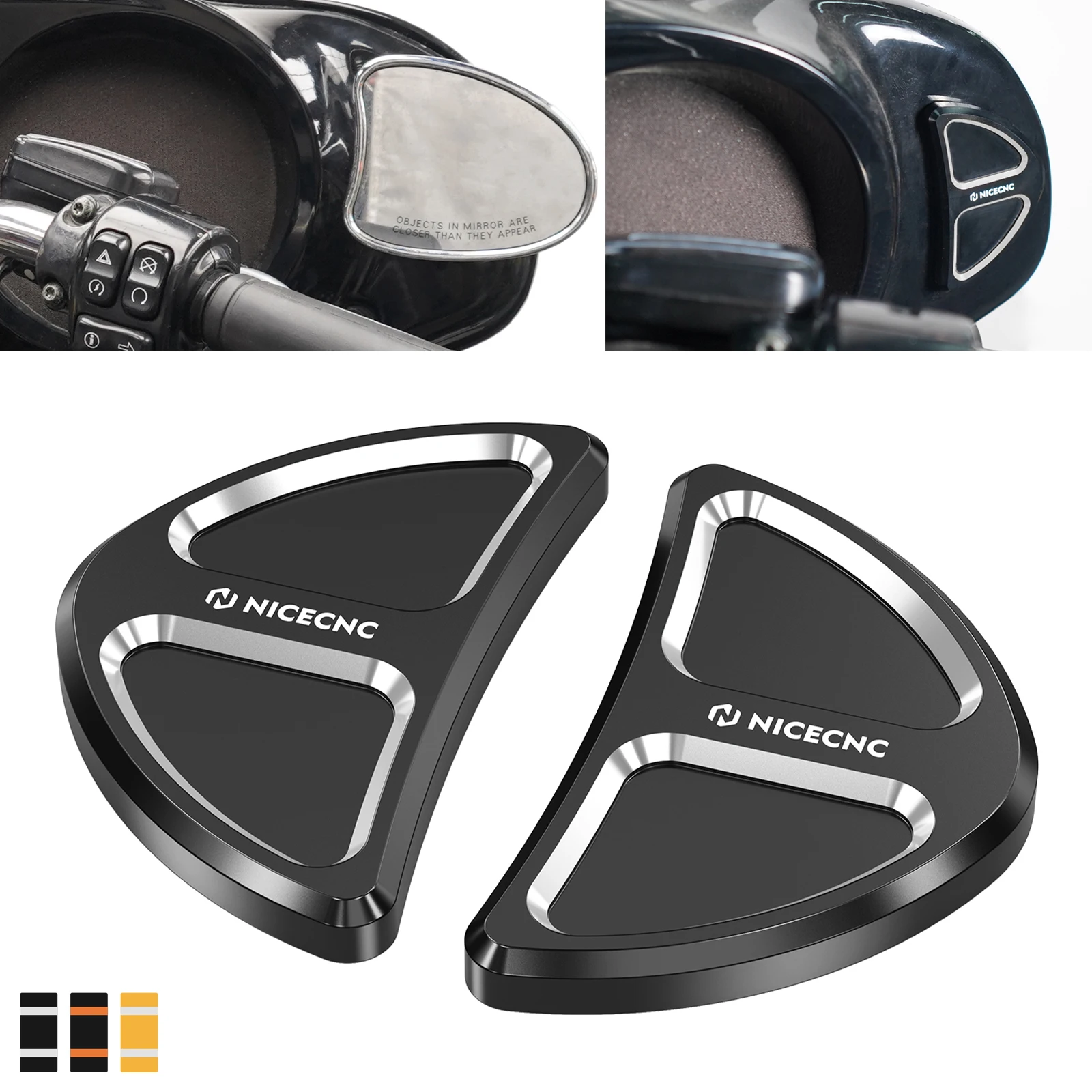 

Motorcycle Batwing Fairing Mirror Hole Cover for Harley Street Glide FLHX/S 14-23 CVO Street Glide FLHXSE 15-22 FLHXST 2022-2023