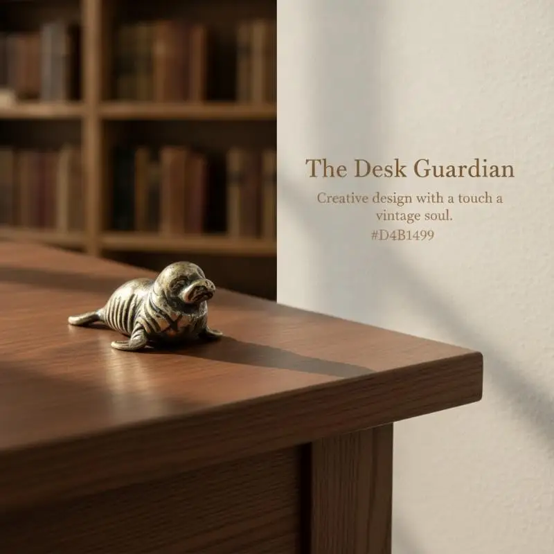 Vintage-Tierfiguren: Kleine Robben-Statue als Ornament, perfekt für die Dekoration von Zuhause, Büro und Schreibtisch, ideal als Geschenk. – Detail 14
