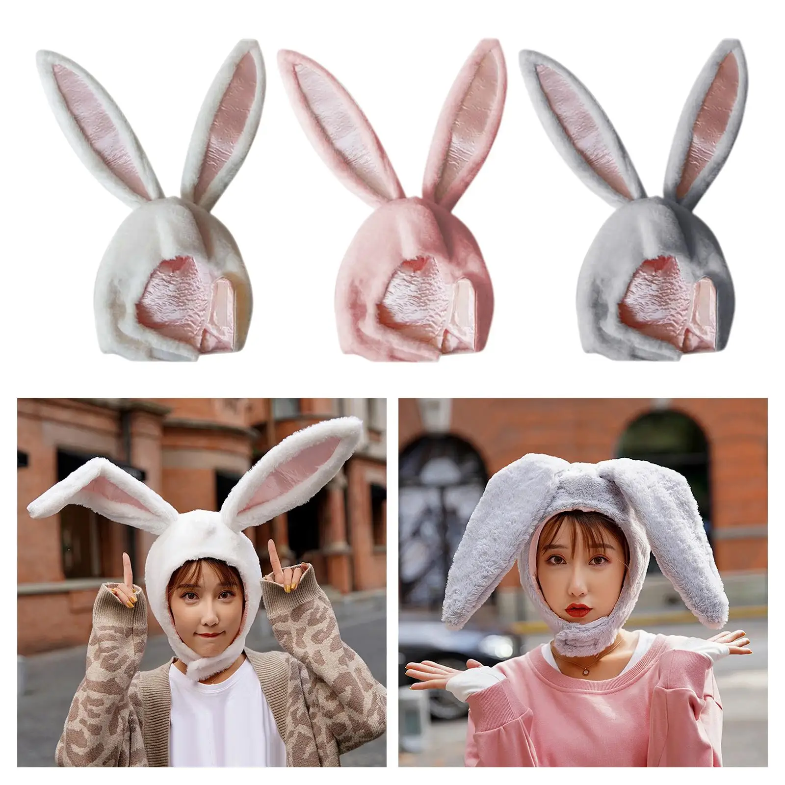 Soft Bunny Ears Hat Kids Adult Funny Cosplay Fancy Dress Party